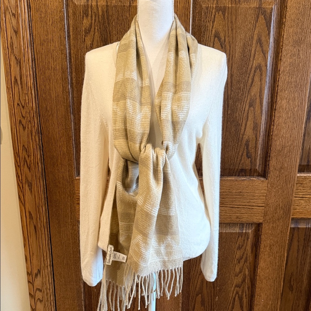 Coldwater Creek Cream and Light Beige Warm Scarf